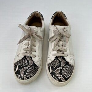 14th & Union Shoe Women 7 M White Animal Print Low Top Lace Up Sneaker Core Go